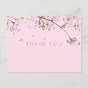 Cartão Postal Moderna Flor de Blossom Delicada Floral Rosa Agrad