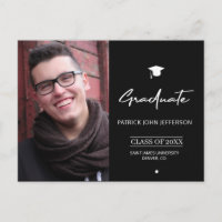 Moderna graduação elegante em preto e branco