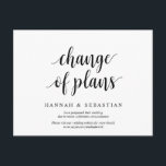 Cartão Postal Moderna rusticidade, mudança de planos, adiado<br><div class="desc">Este é o moderno design simples e simples temido,  em preto,  o convite para Festa de casamento reprogramado (adiado/adiado) (mudança de planos). É a maneira perfeita e elegante de fazer o anúncio de reagendamento para seus amigos e família.</div>