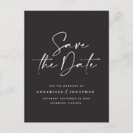 Cartão Postal Moderna tipografia escrita à mão - branco preto