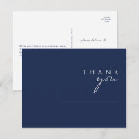 Moderno Agradecimento de Casamento Minimalista Azu