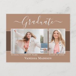 Cartão Postal Moderno | Anúncio de Graduação de Fotos Elegante 2
