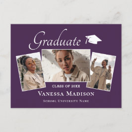 Cartão Postal Moderno | Anúncio de Graduação de Fotos Elegante 3