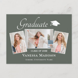 Cartão Postal Moderno | Anúncio de Graduação de Fotos Elegante 3
