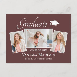 Cartão Postal Moderno | Anúncio de Graduação de Fotos Elegante 3