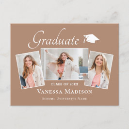 Cartão Postal Moderno | Anúncio de Graduação de Fotos Elegante 3