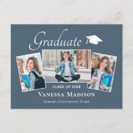 Cartão Postal Moderno | Anúncio de Graduação de Fotos Elegante 3