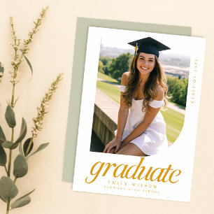 Cartão Postal Moderno Anúncio de Graduação Foto de Graduado Eleg