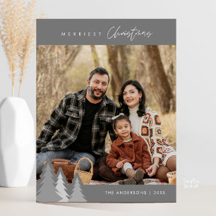 Cartão Postal Moderno ao Ar Livre, Foto de Família no Natal Mais
