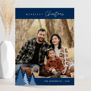 Cartão Postal Moderno ao Ar Livre, Foto de Família no Natal Mais