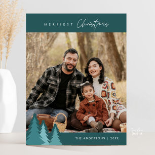 Cartão Postal Moderno ao Ar Livre, Foto de Família no Natal Mais