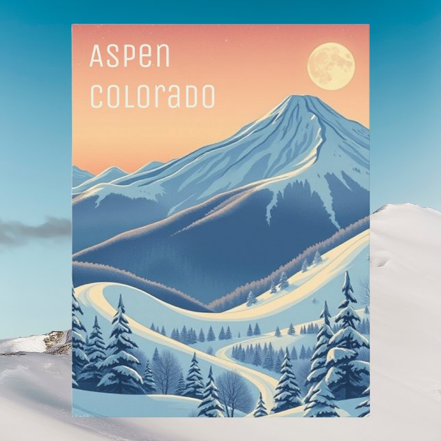 Cartão postal moderno Aspen Colorado Ski (Criador carregado)