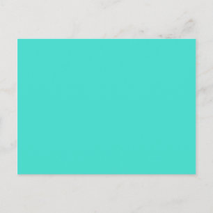 Cartão Postal Moderno Branco Cor Sólida Turquesa