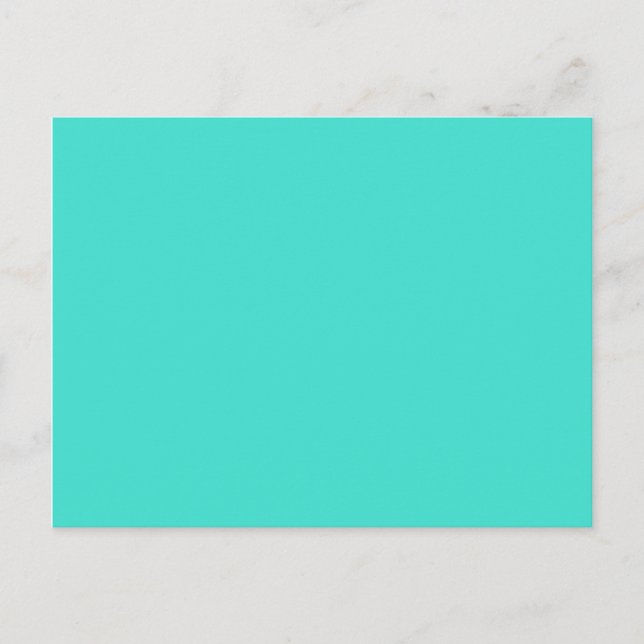 Cartão Postal Moderno Branco Cor Sólida Turquesa (Frente)