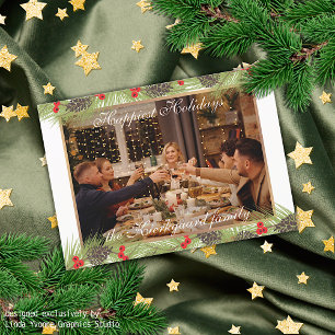 Cartão Postal Moderno Clássico Chic Personalizado Feliz Temporad