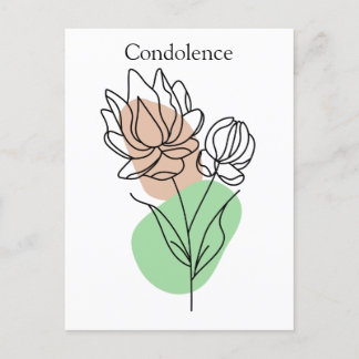 Cartão Postal Moderno | Condolências Mínimas | Flor