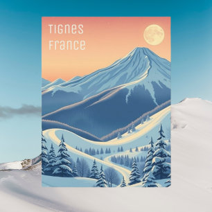 Cartão postal moderno de férias de esqui em Tignes