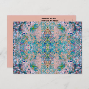 Cartão Postal Moderno De Um Tipo De Abstrato Com Cores De Sangri