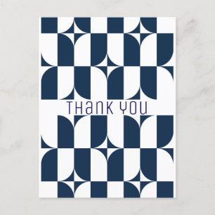 Cartão Postal Moderno do século médio azul e branco