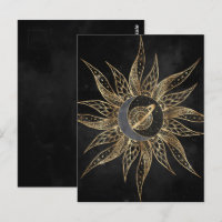 Moderno Dourado Planeta da Lua Solar Mandala
