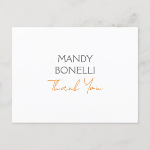 Cartão Postal Moderno e minimalista personalizado obrigado