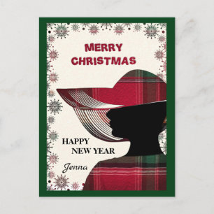 Cartão Postal Moderno Elegante Feliz Natal