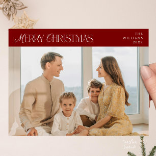 Cartão Postal Moderno Elegante, Feliz Natal Foto de Família