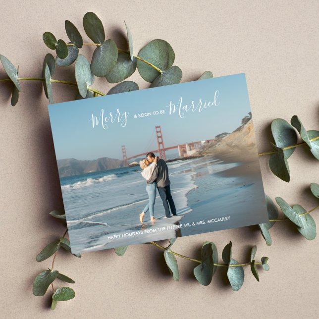 Cartão Postal Moderno Elegante Férias Salvar a Data (Criador carregado)