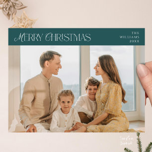 Cartão Postal Moderno Elegante, Foto de Família Feliz Natal