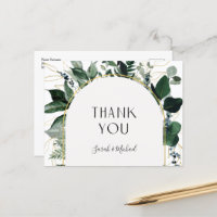 Moderno Elegante Watercolor Greenerescente Obrigad