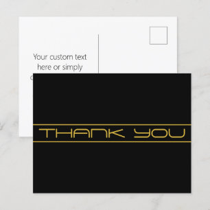 Cartão Postal Moderno Estilo Editável Texto Dourado & Listras