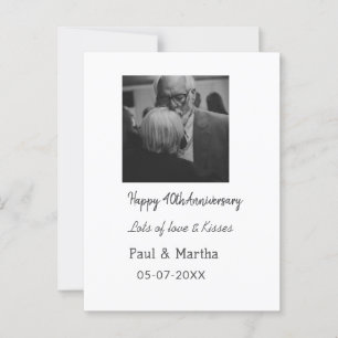 Cartão Postal Moderno feliz 40º aniversário adicionar nome data 