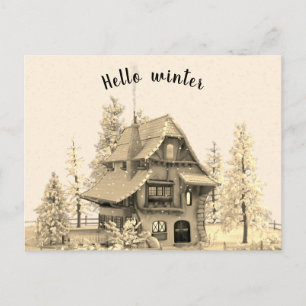 Cartão Postal Moderno Lodge de Jardim de Inverno Vintage 2