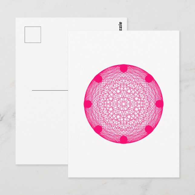 Cartão Postal Moderno Mandala Rosa Neon – Personal (Frente/Verso)