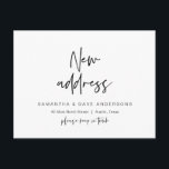 Cartão Postal Moderno minimalista, anúncio de novo endereço resi<br><div class="desc">Este design moderno minimalista de nova casa,  anúncio de mudança,  cartões postais de mudança de endereço (com título do cartão,  novo endereço). É a maneira perfeita de anunciar aos seus amigos e familiares que você se mudou.
#TeeshaDerrick</div>