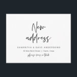 Cartão Postal Moderno minimalista, anúncio de novo endereço resi<br><div class="desc">Este design moderno minimalista de nova casa,  anúncio de mudança,  cartões postais de mudança de endereço (com título do cartão,  novo endereço). É a maneira perfeita de anunciar aos seus amigos e familiares que você se mudou.
#TeeshaDerrick</div>