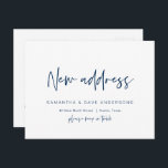 Cartão Postal Moderno minimalista, Anúncio de novo endereço resi<br><div class="desc">Este moderno design minimalista novo lar,  anúncio comovente,  mudança de endereço postais (com o título do cartão,  Novo endereço). É a maneira perfeita de anunciar aos seus amigos e familiares que se mudaram. (Fonte azul Marinho)#TeeshaDerrick</div>