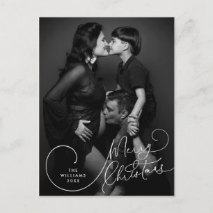 Cartão Postal Moderno Minimalista, Feliz Natal Família Foto
