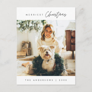 Cartão Postal Moderno Minimalista, Feliz Natal Família Foto