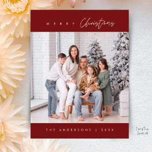 Cartão Postal Moderno Minimalista, Feliz Natal Família Foto