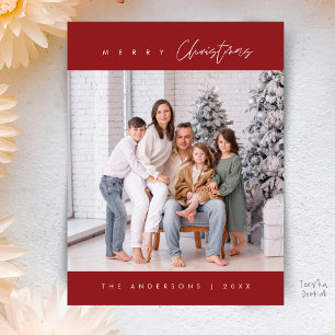 Cartão Postal Moderno Minimalista, Feliz Natal Família Foto