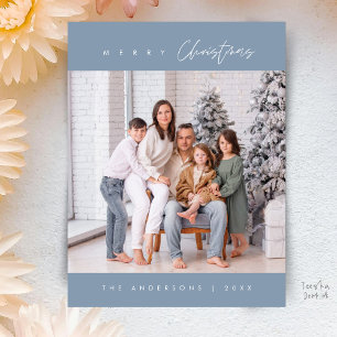 Cartão Postal Moderno Minimalista, Feliz Natal Família Foto
