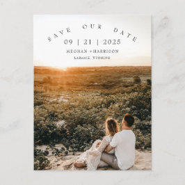 Cartão Postal Moderno Minimalista Foto Casamento Salvar a Data