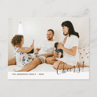 Cartão Postal Moderno Minimalista Simples Família Foto Ano Novo