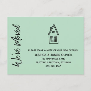 Cartão Postal Moderno, movemos a pequena casa desenhando a casa