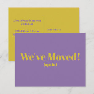 Cartão Postal Moderno Mudamos Nova Casa Mudança   Roxo
