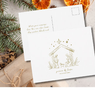 Cartão Postal Moderno Natal Natividade paz amor religioso
