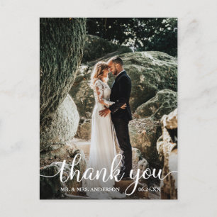 Cartão Postal Moderno Roteiro de Caligrafia Rústica Casamento Ag