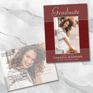 Cartão Postal Moderno   Roteiro Elegante Terracotta Red 2 Foto