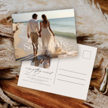 Moderno Save The Date de Casamento com Foto Comple